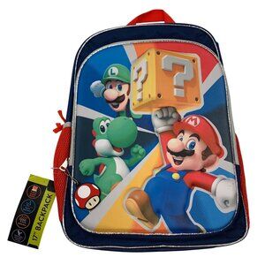 Nintendo Super Mario Bros 17" Large Backpack for Kids Luigi‎ Mario